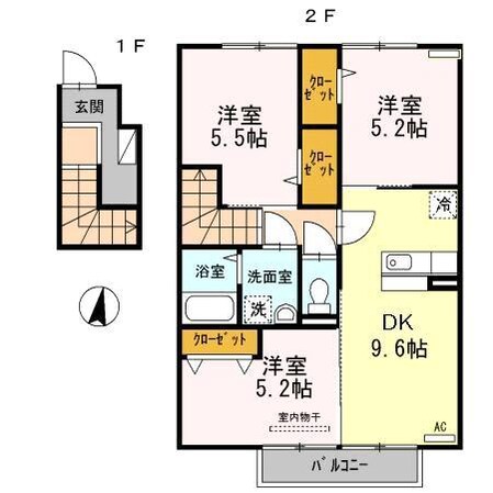 コンフォートハウス大和Ｂの物件間取画像